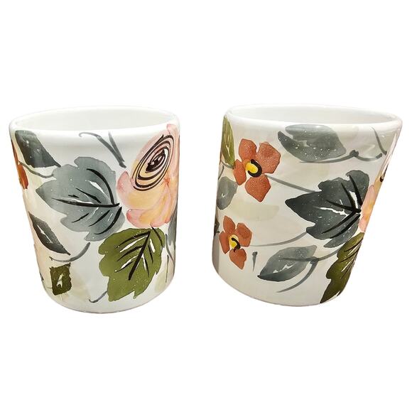 Hand Painted Rose Floral Mugs Made in Italy - Picture 1 of 10